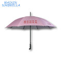 Custom Pink Anti UV Chinese Manufacturers Direct sales Wholesale 23 pulgadas de fibra de vidrio Double Ribs Long Handle Umbrella Custom Logo